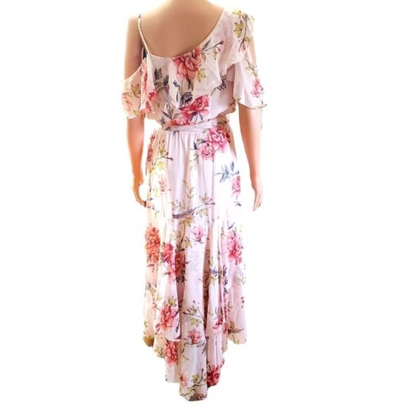 Joie Cristeta Silk Floral Cold Shoulder Maxi Dress SMALL - Picture 4 of 16